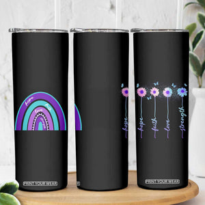 Suicide Prevention Awareness Skinny Tumbler Hope Faith Love Strength Teal Purple Christian Sunflower TB10 Print Your Wear