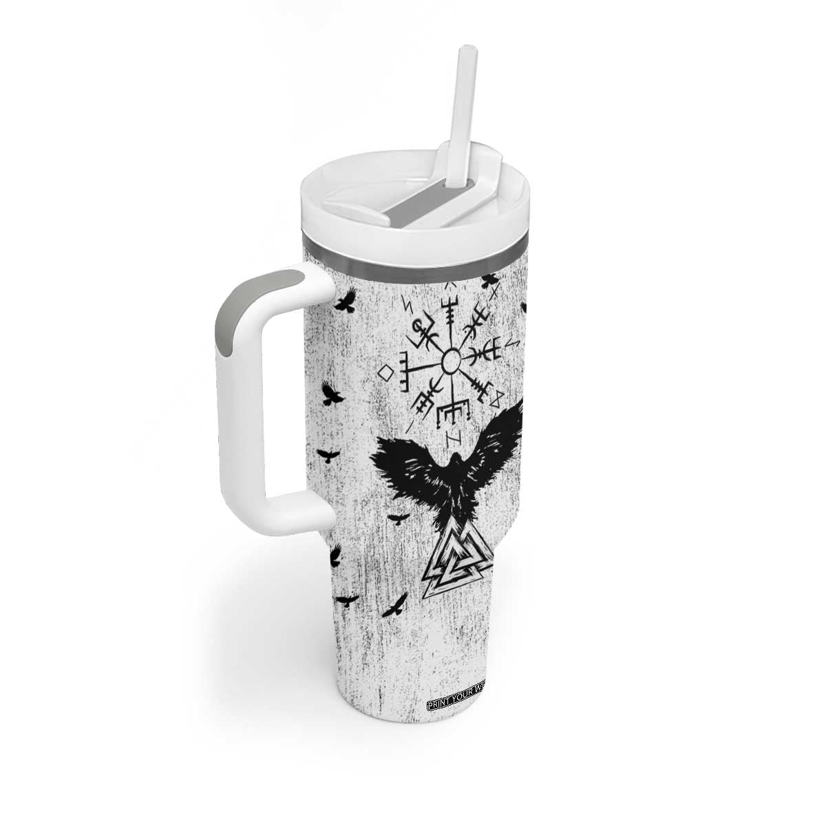 Viking Tumbler With Handle Raven Celtic Gift For Men Dad Son TB10 Print Your Wear
