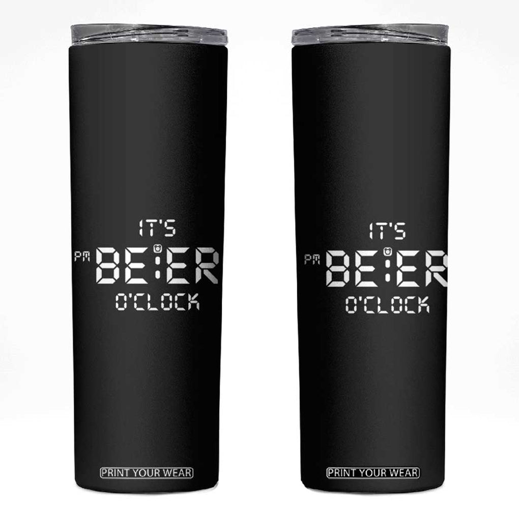 Funny Beer Skinny Tumbler It's Beer O'Clock TB10 Black Print Your Wear