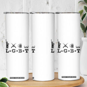 Funny LGBT Skinny Tumbler Liberty Gun Beer Tits TB10 Print Your Wear