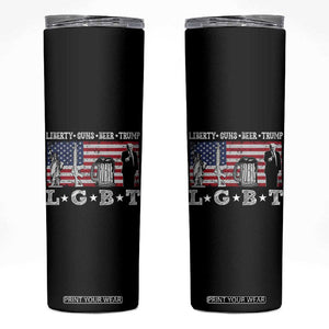 Funny LGBT Skinny Tumbler Liberty Guns Beer Trump American Flag TB10 Black Print Your Wear