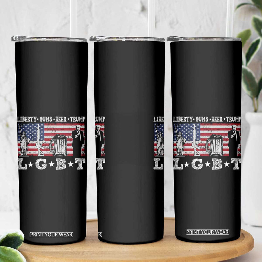 Funny LGBT Skinny Tumbler Liberty Guns Beer Trump American Flag TB10 Print Your Wear