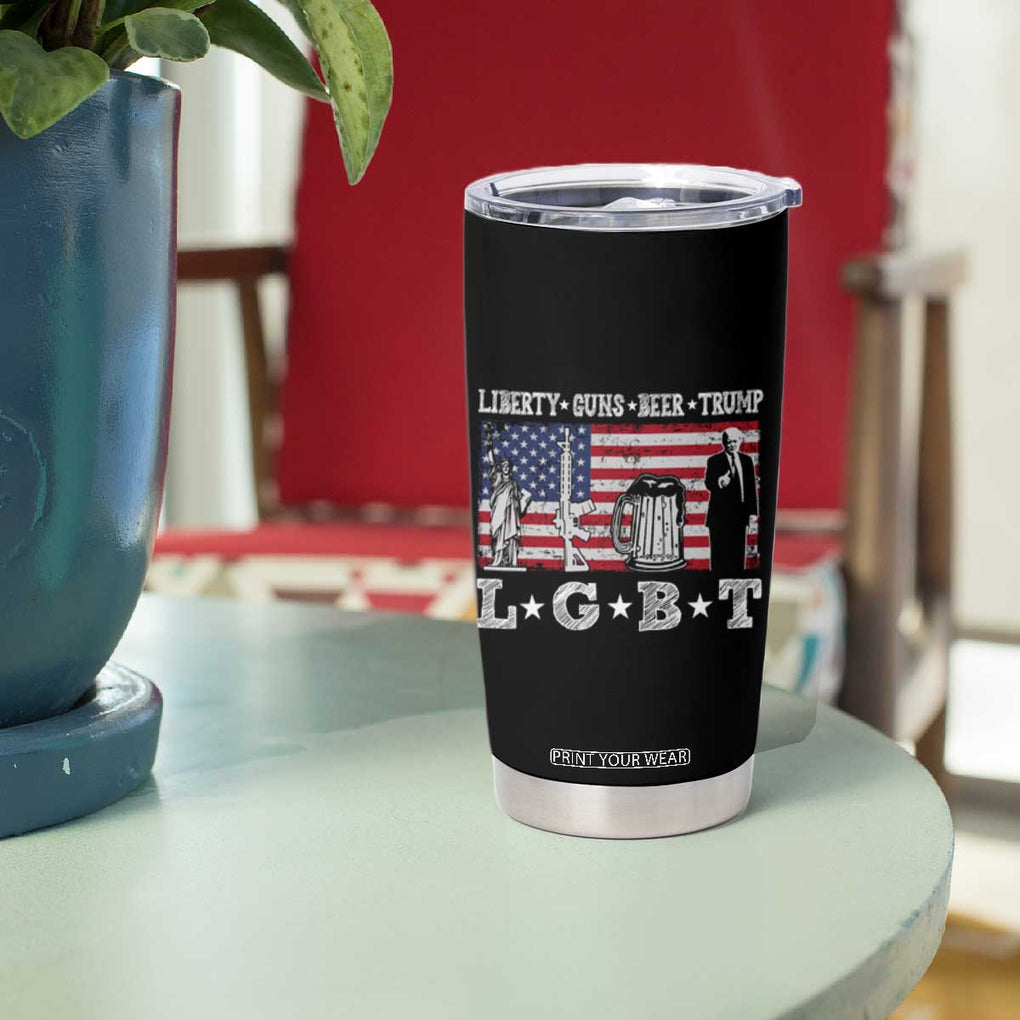 Funny LGBT Tumbler Cup Liberty Guns Beer Trump American Flag TB10 Print Your Wear