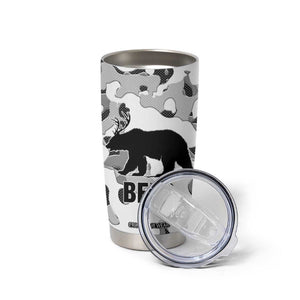 Funny Bear Beer Lovers Tumbler Cup Camo Bear Hunting TB10 Print Your Wear