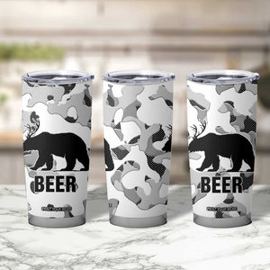 Funny Bear Beer Lovers Tumbler Cup Camo Bear Hunting TB10 Print Your Wear