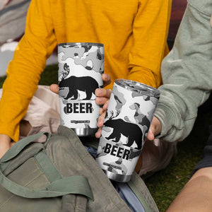 Funny Bear Beer Lovers Tumbler Cup Camo Bear Hunting TB10 Print Your Wear