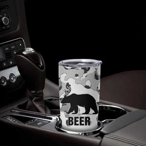 Funny Bear Beer Lovers Tumbler Cup Camo Bear Hunting TB10 Print Your Wear