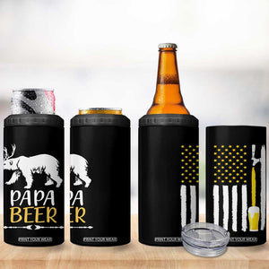 Gifts For Dad Father's Day 4 in 1 Can Cooler Tumbler Vintage Bear Deer Funny Beer Lovers American Flag TB10 Print Your Wear