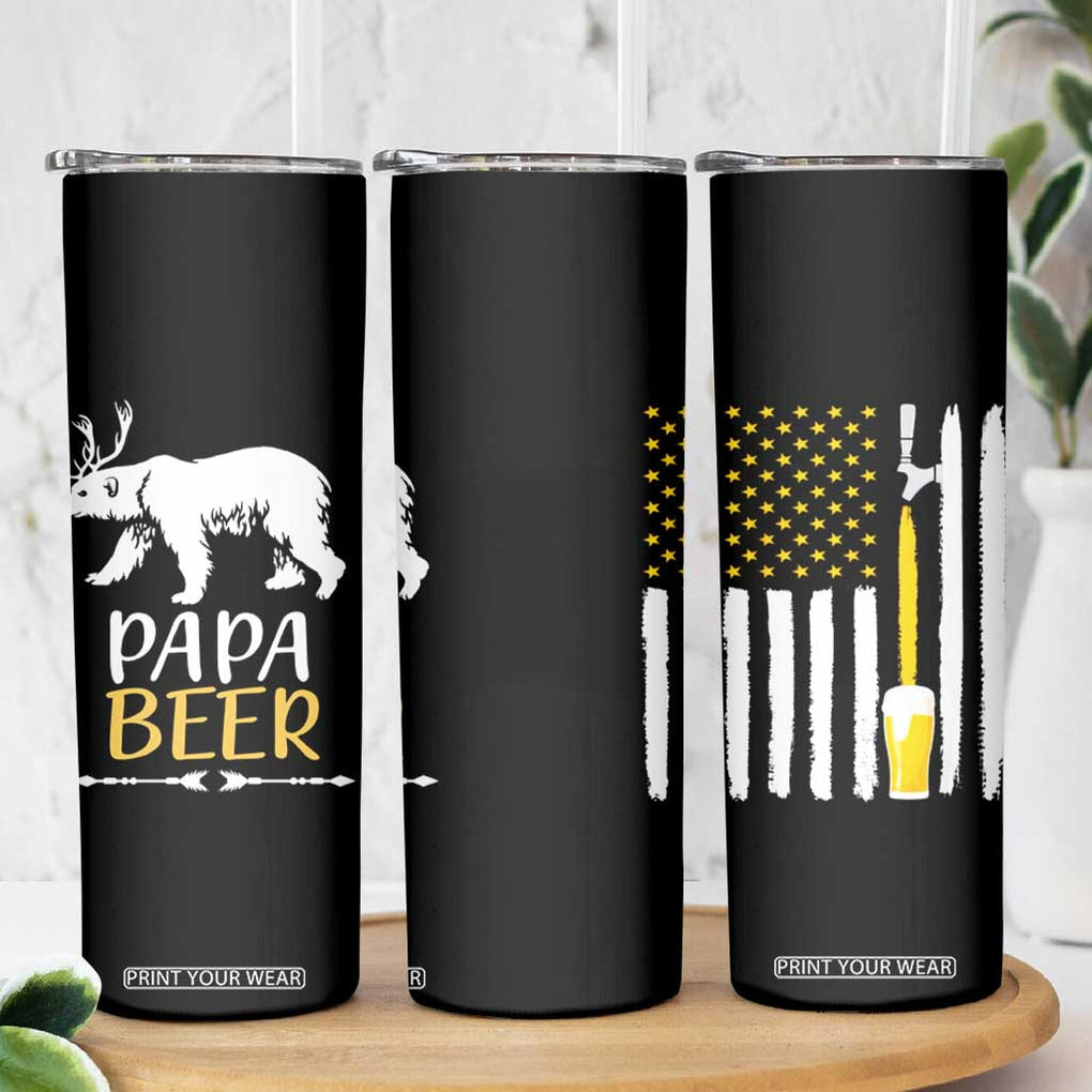 Gifts For Dad Father's Day Skinny Tumbler Vintage Bear Deer Funny Beer Lovers American Flag TB10 Print Your Wear