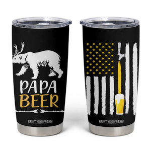 Gifts For Dad Father's Day Tumbler Cup Vintage Bear Deer Funny Beer Lovers American Flag TB10 Black Print Your Wear