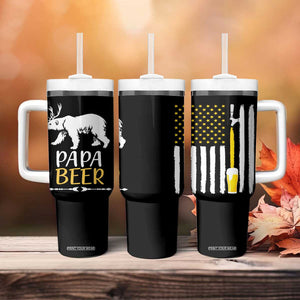 Gifts For Dad Father's Day Tumbler With Handle Vintage Bear Deer Funny Beer Lovers American Flag TB10 Print Your Wear