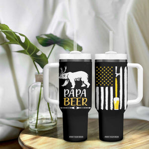 Gifts For Dad Father's Day Tumbler With Handle Vintage Bear Deer Funny Beer Lovers American Flag TB10 Print Your Wear