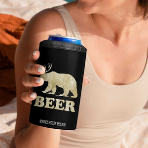 Funny Bear Beer Lovers 4 in 1 Can Cooler Tumbler Camo American Flag Hunting Gifts Men Dad Grandpa TB10 Print Your Wear