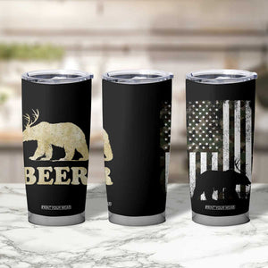 Funny Bear Beer Lovers Tumbler Cup Camo American Flag Hunting Gifts Men Dad Grandpa TB10 Print Your Wear