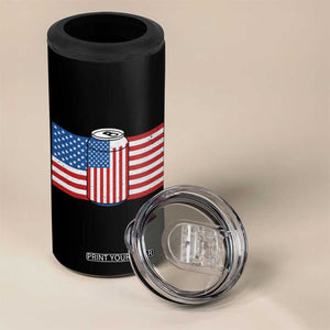 Funny Mens Drinking 4 in 1 Can Cooler Tumbler I'm Holding a Beer So Yeah I'm Pretty Busy American Flag TB10 Print Your Wear