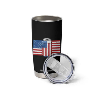 Funny Mens Drinking Tumbler Cup I'm Holding a Beer So Yeah I'm Pretty Busy American Flag TB10 Print Your Wear