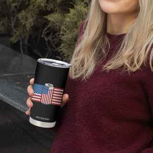 Funny Mens Drinking Tumbler Cup I'm Holding a Beer So Yeah I'm Pretty Busy American Flag TB10 Print Your Wear