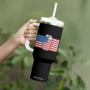 Funny Mens Drinking Tumbler With Handle I'm Holding a Beer So Yeah I'm Pretty Busy American Flag TB10 Print Your Wear