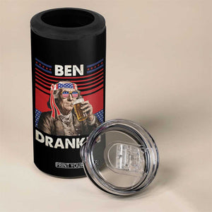 Funny 4th July Beer Lovers 4 in 1 Can Cooler Tumbler Ben Drankin Drinking Patriotic TB10 Print Your Wear