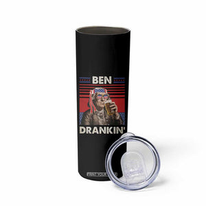 Funny 4th July Beer Lovers Skinny Tumbler Ben Drankin Drinking Patriotic TB10 Print Your Wear