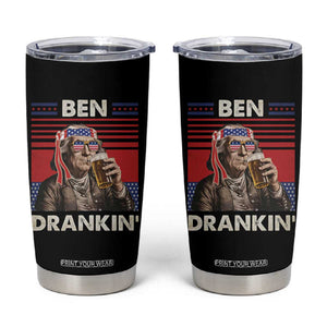 Funny 4th July Beer Lovers Tumbler Cup Ben Drankin Drinking Patriotic TB10 Black Print Your Wear