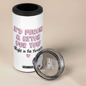 Funny Gifts for Mom BFF 4 in 1 Can Cooler Tumbler Id Punch A Bitch For You TB10 Print Your Wear