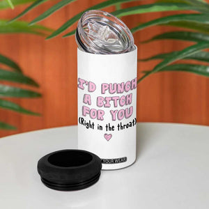 Funny Gifts for Mom BFF 4 in 1 Can Cooler Tumbler Id Punch A Bitch For You TB10 Print Your Wear