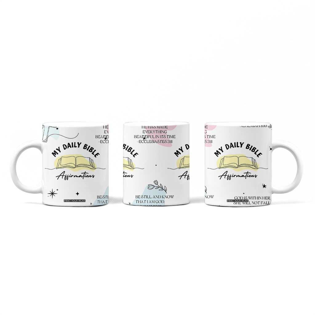 Daily Bible Affirmations Coffee Mug Christian Mental Health Encouraging Gift TB10 Print Your Wear