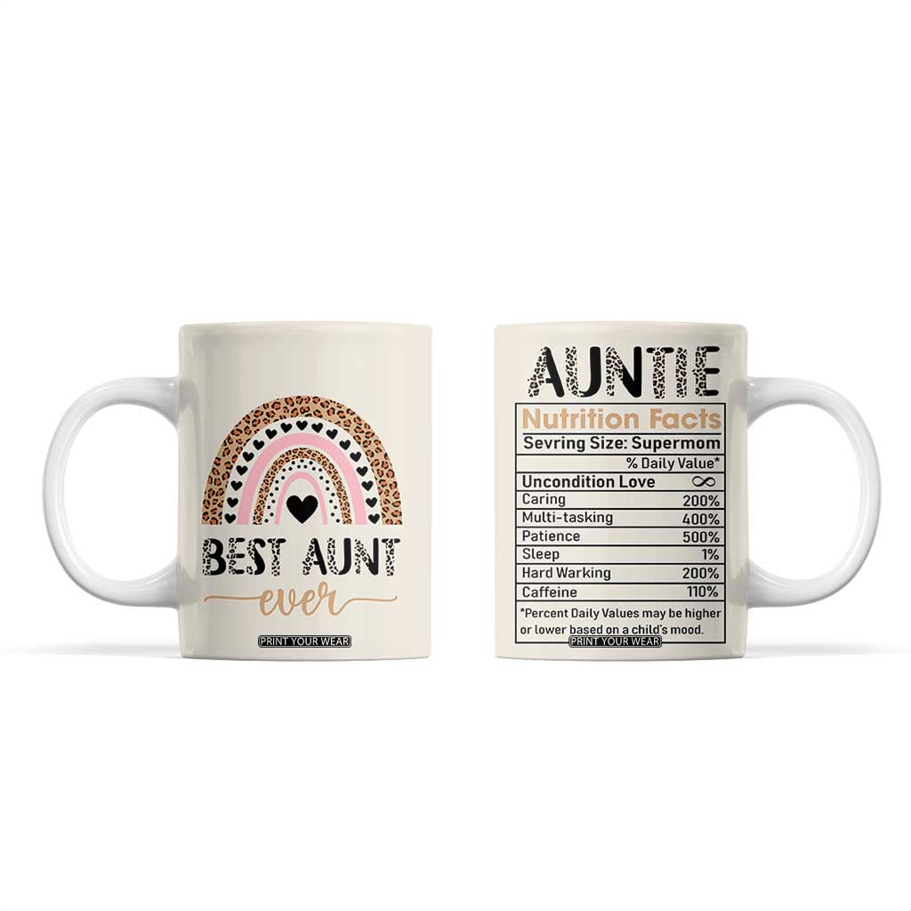 Gift For Aunt Coffee Mug Best Aunt Ever Leopard Print TB10 Beige Print Your Wear