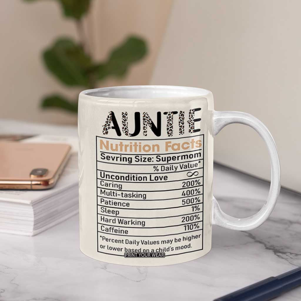 Gift For Aunt Coffee Mug Best Aunt Ever Leopard Print TB10 Print Your Wear