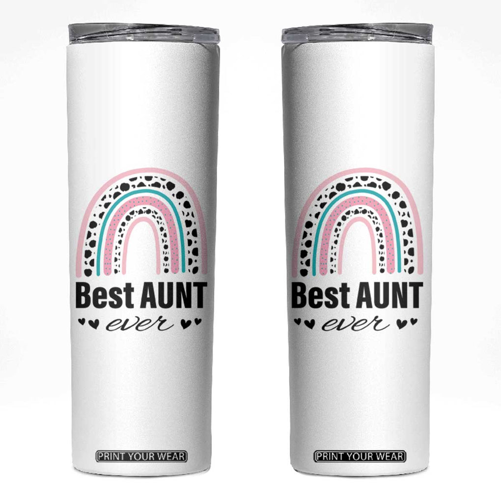 Auntie Skinny Tumbler Best Aunt Ever TB10 White Print Your Wear