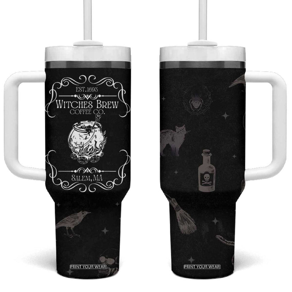 Witches Brew Coffee Co Iced Coffee Tumbler With Handle Hocus Gifts for Women Halloween Birthday TB10 One Size: 40 oz Black Print Your Wear