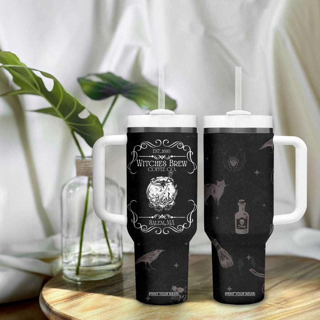 Witches Brew Coffee Co Iced Coffee Tumbler With Handle Hocus Gifts for Women Halloween Birthday TB10 Print Your Wear