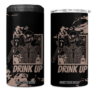 Skeleton Coffee 4 in 1 Can Cooler Tumbler Skull Skeleton Halloween Coffee Lover TB10 One Size: 16 oz Black Print Your Wear