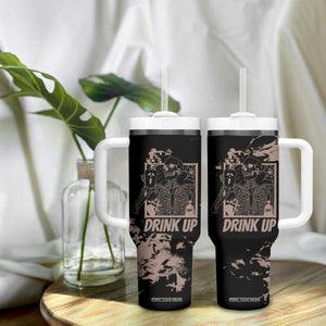 Skeleton Coffee Tumbler With Handle Skull Skeleton Halloween Coffee Lover TB10 Print Your Wear