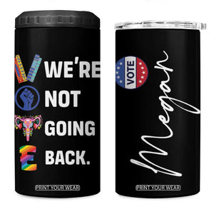 Personalized Harris Walz 2024 4 in 1 Can Cooler Tumbler Custom Name Were Not Going Back Support Madam President TB10 One Size: 16 oz Black Print Your Wear