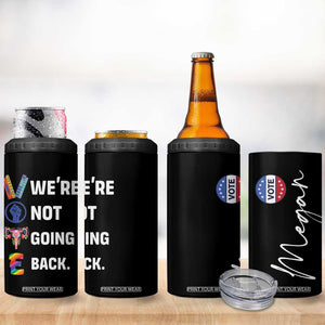 Personalized Harris Walz 2024 4 in 1 Can Cooler Tumbler Custom Name Were Not Going Back Support Madam President TB10 Print Your Wear