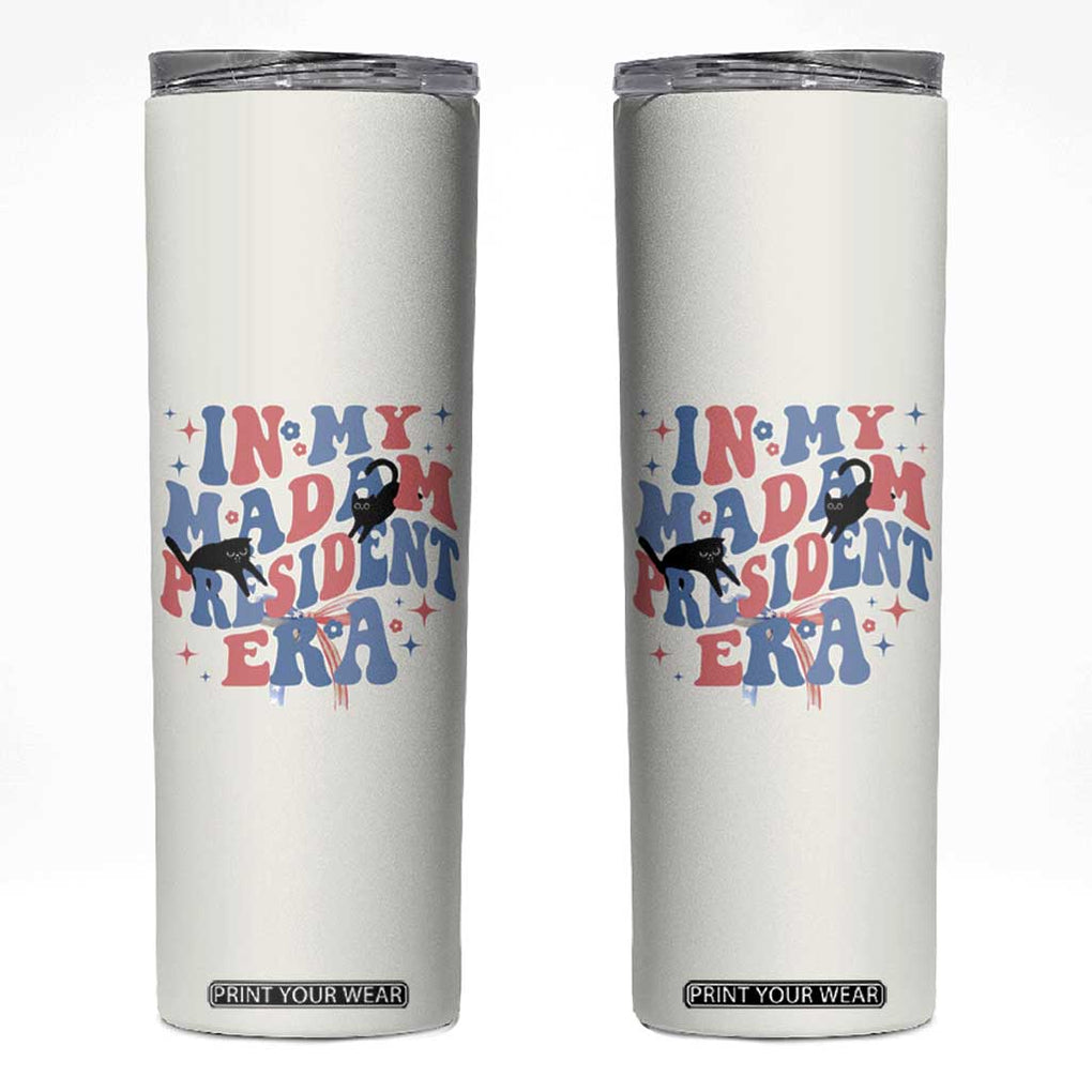 Funny Childless Cat Ladies For Kamala Harris 2024 Skinny Tumbler In My Madam President Era Democrat Cat Mom Gift TB10 Cream Print Your Wear