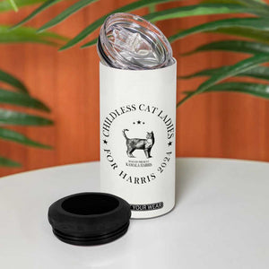 Childless Cat Ladies For Kamala Harris 2024 4 in 1 Can Cooler Tumbler Cat Gifts TB10 Print Your Wear