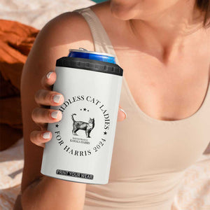 Childless Cat Ladies For Kamala Harris 2024 4 in 1 Can Cooler Tumbler Cat Gifts TB10 Print Your Wear