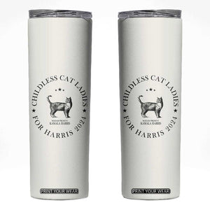 Childless Cat Ladies For Kamala Harris 2024 Skinny Tumbler Cat Gifts TB10 Cream Print Your Wear