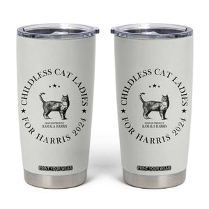 Childless Cat Ladies For Kamala Harris 2024 Tumbler Cup Cat Gifts TB10 Cream Print Your Wear