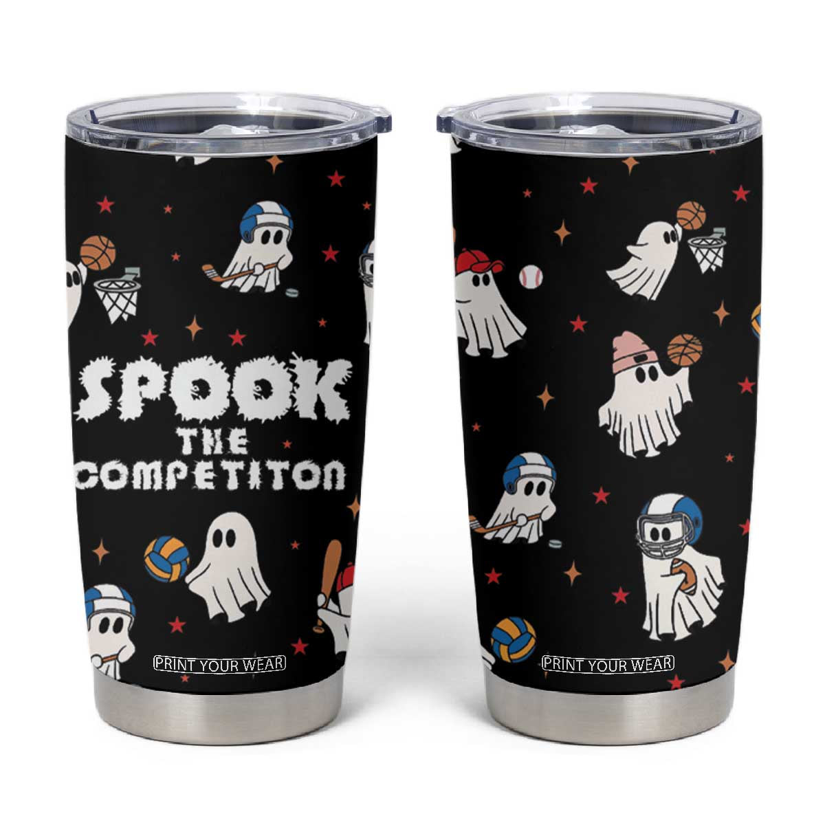 Halloween Spooky Sport Ghost Tumbler Cup TB10 Black Print Your Wear