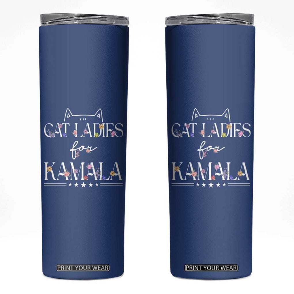 Childless Cat Ladies For Kamala Harris 2024 Skinny Tumbler Madam President Mama Gifts for Pet Lovers TB10 Navy Print Your Wear