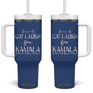 Childless Cat Ladies For Kamala Harris 2024 Tumbler With Handle Madam President Mama Gifts for Pet Lovers TB10 One Size: 40 oz Navy Print Your Wear