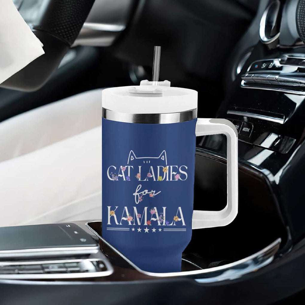 Childless Cat Ladies For Kamala Harris 2024 Tumbler With Handle Madam President Mama Gifts for Pet Lovers TB10 Print Your Wear