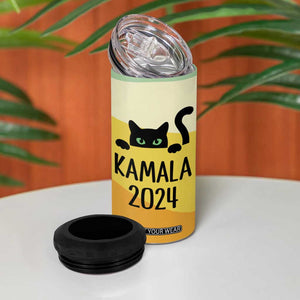 Kamala Harris Black Cat 4 in 1 Can Cooler Tumbler Madame President TB10 Print Your Wear