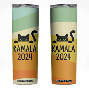 Kamala Harris Black Cat Skinny Tumbler Madame President TB10 Yellow Print Your Wear