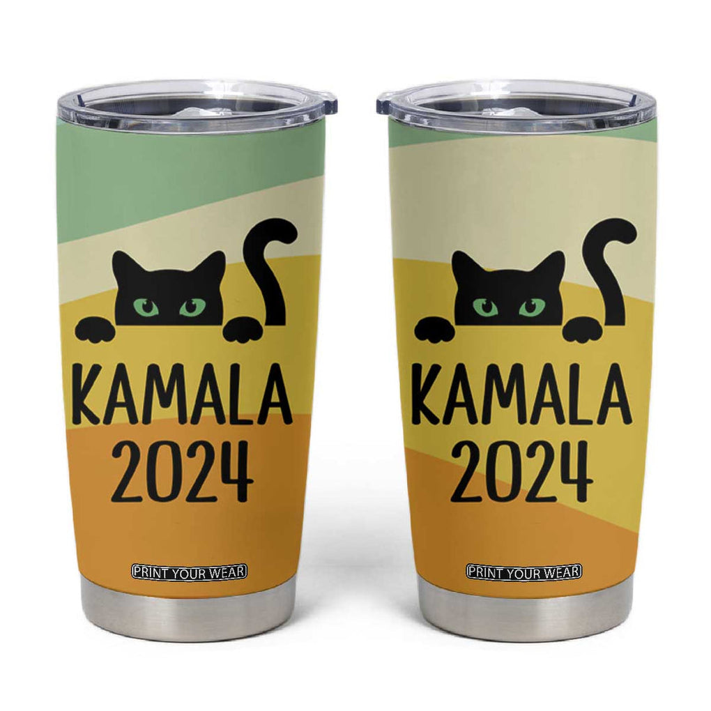 Kamala Harris Black Cat Tumbler Cup Madame President TB10 Yellow Print Your Wear