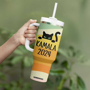 Kamala Harris Black Cat Tumbler With Handle Madame President TB10 Print Your Wear